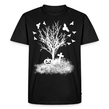 Corbeau Corbeau Grave Corbeaux Corbeaux d’Halloween - T-shirt Premium bio Homme - noir - Devant - Nico (187cm)