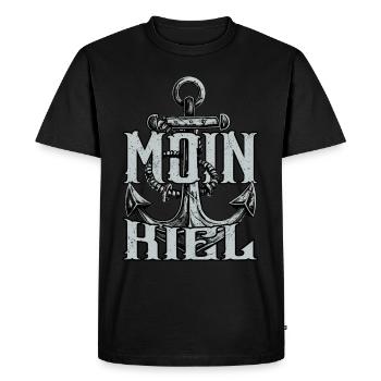 Moin Kiel - Männer Premium Bio T-Shirt - Schwarz - Vorne - Nico (187cm)