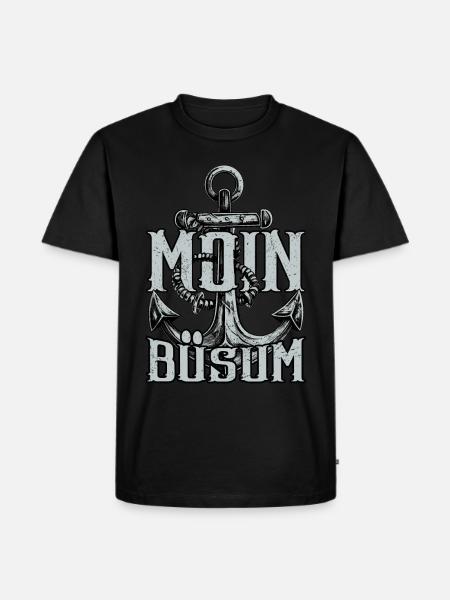 Moin Büsum - Männer Premium Bio T-Shirt - Schwarz