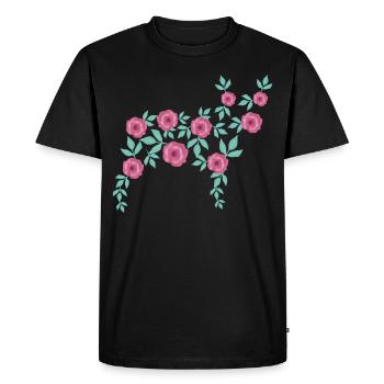 French Bulldog made of Flowers - Men's Premium Organic T-Shirt - black - Front - Nico (187cm)