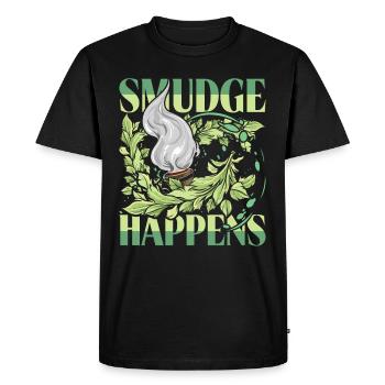 Smudging Fumigation Smudge Happens - Men's Premium Organic T-Shirt - black - Front - Nico (187cm)