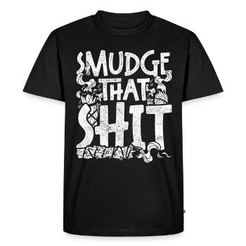 Smudging Flat Fumigation Smudge That Shit - Men's Premium Organic T-Shirt - black - Front - Nico (187cm)
