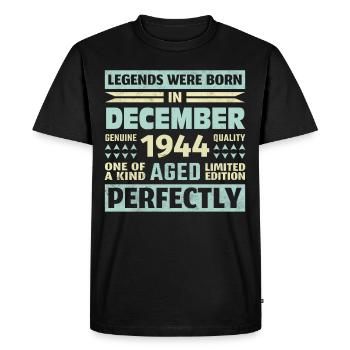 79th Birthday December Vintage 1944 Vintage - Men's Premium Organic T-Shirt - black - Front - Nico (187cm)