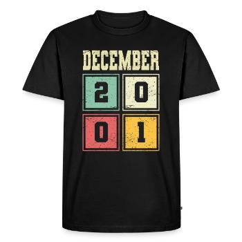 22nd Birthday December Vintage 2001 Vintage - Men's Premium Organic T-Shirt - black - Front - Nico (187cm)