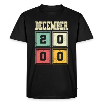 23rd Birthday December Vintage 2000 Vintage - Men's Premium Organic T-Shirt - black - Front - Nico (187cm)