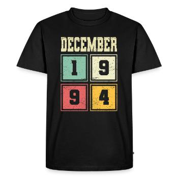 29e anniversaire Décembre Millésime 1994 Millésime - T-shirt Premium bio Homme - noir - Devant - Nico (187cm)