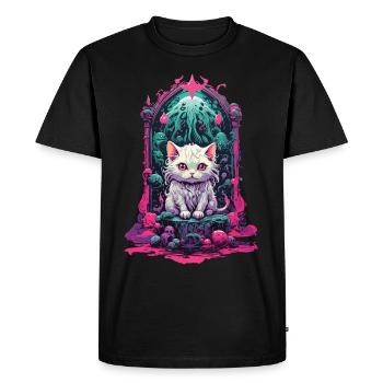 Occulte Kawaii chat gothique Pastel magie - T-shirt Premium bio Homme - noir - Devant - Nico (187cm)