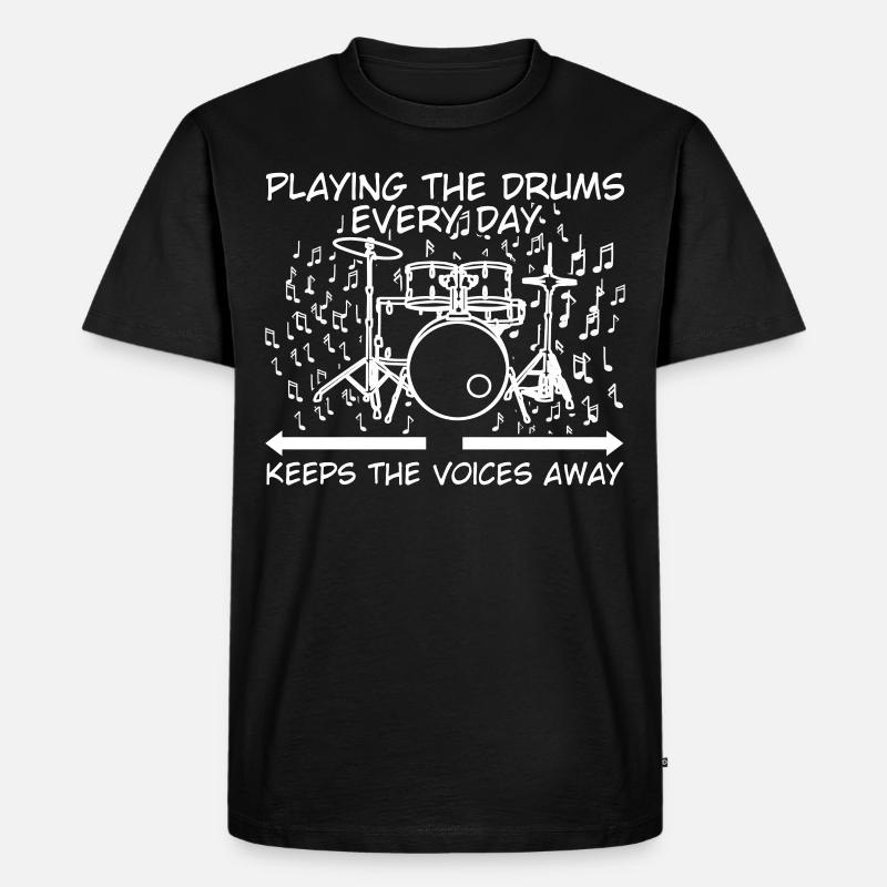 Drummer Drumsticks Drum Drumset Drums - Männer Premium Bio T-Shirt - Schwarz