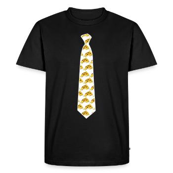 Pizza Tie Pizzaria Pizzas - T-shirt Premium bio Homme - noir - Devant - Nico (187cm)