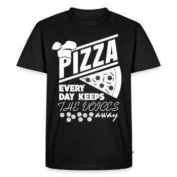 Pizzaria Pizza Pizzas - T-shirt Premium bio Homme - noir - Devant - Nico (187cm)