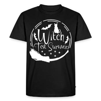 Test de sorcière Balai de sorcière Sorcellerie - T-shirt Premium bio Homme - noir - Devant - Nico (187cm)