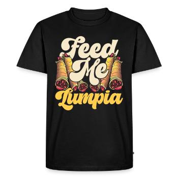 Nourrissez-moi Lumpia - T-shirt Premium bio Homme - noir - Devant - Nico (187cm)