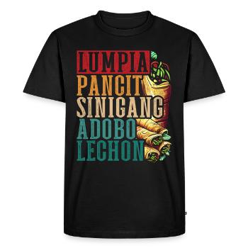Lumpia Pancit Sinigang Adobo Lechon - Men's Premium Organic T-Shirt - black - Front - Nico (187cm)