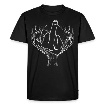 Middle Finger Tree Misanthrope - Men's Premium Organic T-Shirt - black - Front - Nico (187cm)
