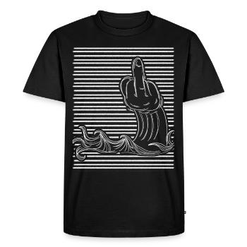 Middle Finger Wave Misanthrope - Men's Premium Organic T-Shirt - black - Front - Nico (187cm)