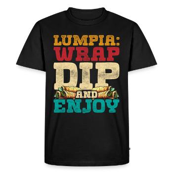 Lumpia Wrap Trempette Et Dégustez - T-shirt Premium bio Homme - noir - Devant - Nico (187cm)