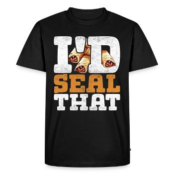 Lumpia, je le scellerais - T-shirt Premium bio Homme - noir - Devant - Nico (187cm)