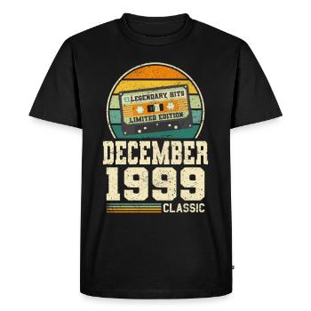 24th Birthday December Vintage 1999 Vintage - Men's Premium Organic T-Shirt - black - Front - Nico (187cm)