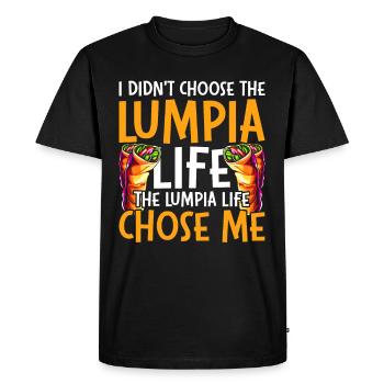 La vie de Lumpia - T-shirt Premium bio Homme - noir - Devant - Nico (187cm)