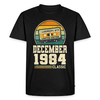 39th Birthday December Vintage 1984 Vintage - Men's Premium Organic T-Shirt - black - Front - Nico (187cm)