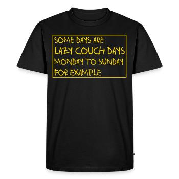Blagues sur le canapé - T-shirt Premium bio Homme - noir - Devant - Nico (187cm)