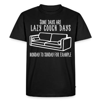 Blague sur le canapé - T-shirt Premium bio Homme - noir - Devant - Nico (187cm)