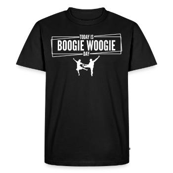 Journée du Boogie Woogie - T-shirt Premium bio Homme - noir - Devant - Nico (187cm)