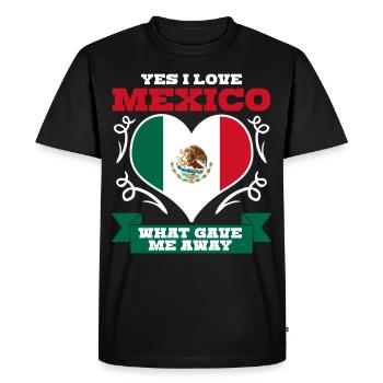 Mexique Coeur Drapeau mexicain Mexicains - T-shirt Premium bio Homme - noir - Devant - Nico (187cm)