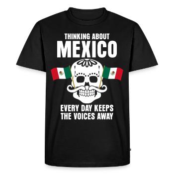 Mexique Drapeau Mexicains Crâne Mexicain - T-shirt Premium bio Homme - noir - Devant - Nico (187cm)