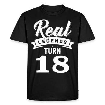 De vraies légendes ont 18 ans, 18 ans Anniversaire - T-shirt Premium bio Homme - noir - Devant - Nico (187cm)