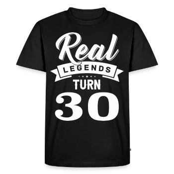 Real legends turn 30, 30 birthday - Men's Premium Organic T-Shirt - black - Front - Nico (187cm)