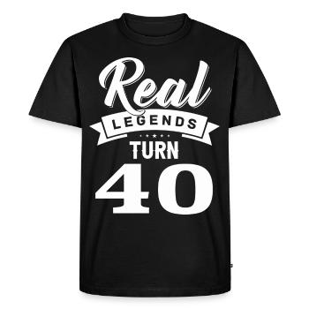 Real legends turn 40, 40 birthday - Men's Premium Organic T-Shirt - black - Front - Nico (187cm)