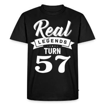 De vraies légendes ont 57 ans, 57 ans - T-shirt Premium bio Homme - noir - Devant - Nico (187cm)
