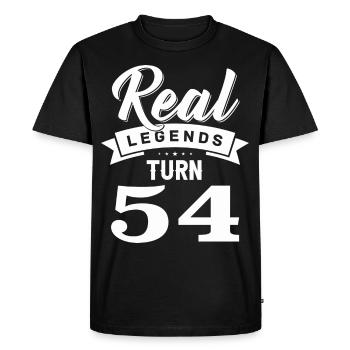 Real legends turn 54, 54 birthday - Men's Premium Organic T-Shirt - black - Front - Nico (187cm)