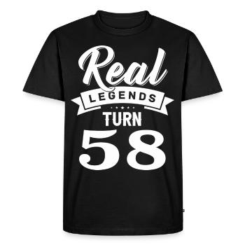 Real Legends Turn 58, 58 Birthday - Men's Premium Organic T-Shirt - black - Front - Nico (187cm)
