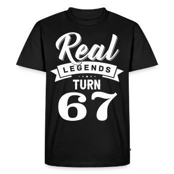 Real Legends fête ses 67 ans, 67 ans - T-shirt Premium bio Homme - noir - Devant - Nico (187cm)