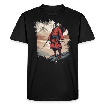 Japanese Samurai - Men's Premium Organic T-Shirt - black - Front - Nico (187cm)