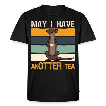 Tea Cup Otter Tea Bag - Men's Premium Organic T-Shirt - black - Front - Nico (187cm)