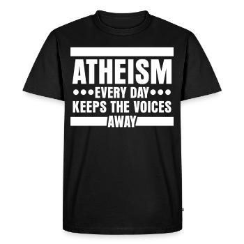 Athéisme Athée Indépendant de la science - T-shirt Premium bio Homme - noir - Devant - Nico (187cm)