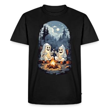 Halloween Fantômes Feu De Camp Enfants Dessin Animé - T-shirt Premium bio Homme - noir - Devant - Nico (187cm)