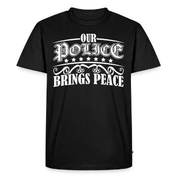 Police Officer Patriotism Policeman - Men's Premium Organic T-Shirt - black - Front - Nico (187cm)