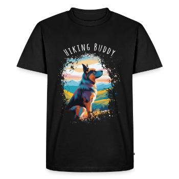 Hiking Buddy - Votre chien fidèle au sommet - T-shirt Premium bio Homme - noir - Devant - Nico (187cm)