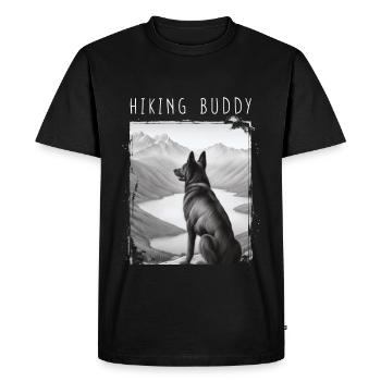 Compagnon de randonnée sous la forme de votre chien au sommet - T-shirt Premium bio Homme - noir - Devant - Nico (187cm)