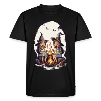 Witches Kids Campfire Halloween Fun - Men's Premium Organic T-Shirt - black - Front - Nico (187cm)