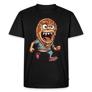 Monster Pizza Soirée Film Halloween Drôle Design - T-shirt Premium bio Homme - noir - Devant - Nico (187cm)