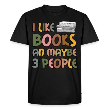 Reading Book Read Books Bookworm - Men's Premium Organic T-Shirt - black - Front - Nico (187cm)