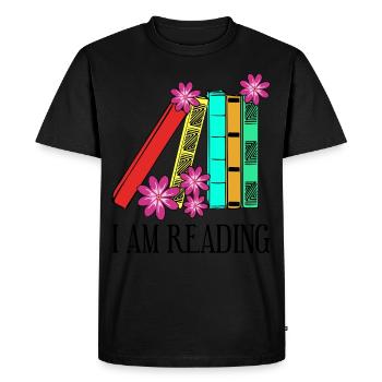 Reading Books Book Bookworm Read - Men's Premium Organic T-Shirt - black - Front - Nico (187cm)