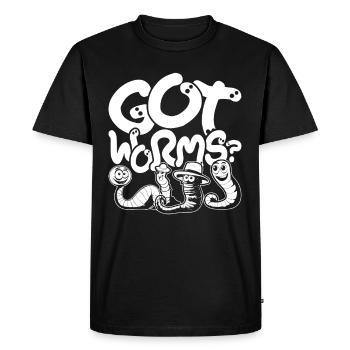 Élevage de vers Vermiculture Vermiculture d’éleveur de vers Vous avez des vers ? - T-shirt Premium bio Homme - noir - Devant - Nico (187cm)