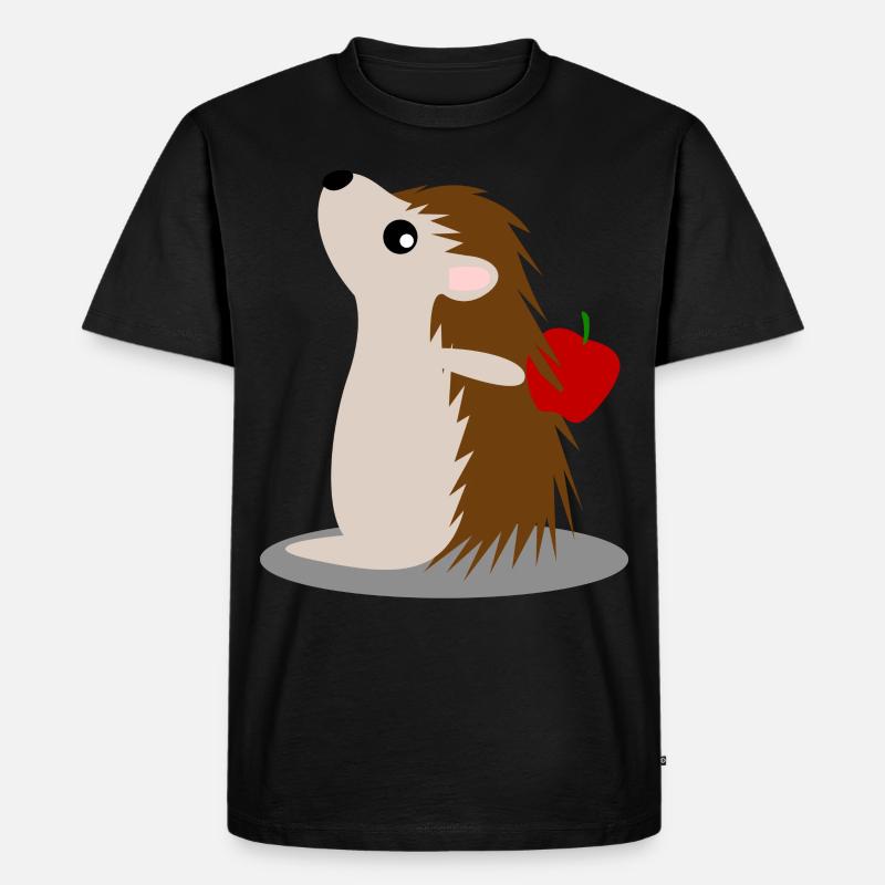 Hedgehog with Apple Hedgehogs - Männer Premium Bio T-Shirt - Schwarz