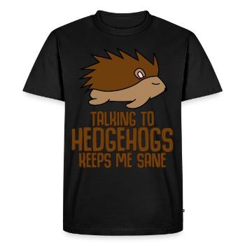Hedgehog Funny Hedgehogs - Men's Premium Organic T-Shirt - black - Front - Nico (187cm)